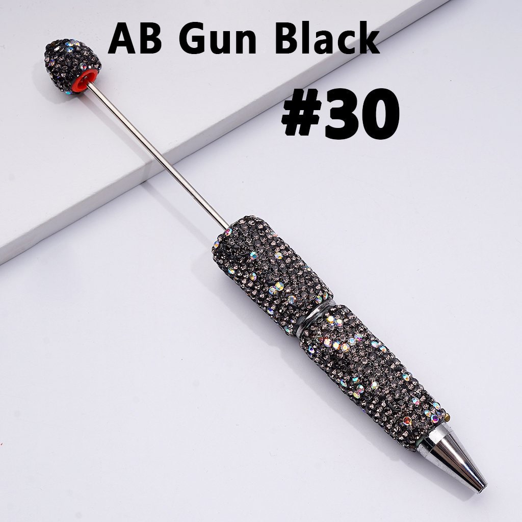 Beadable Clay Pens with Multi-Color & AB Rhinestones Covered the Entire Pen