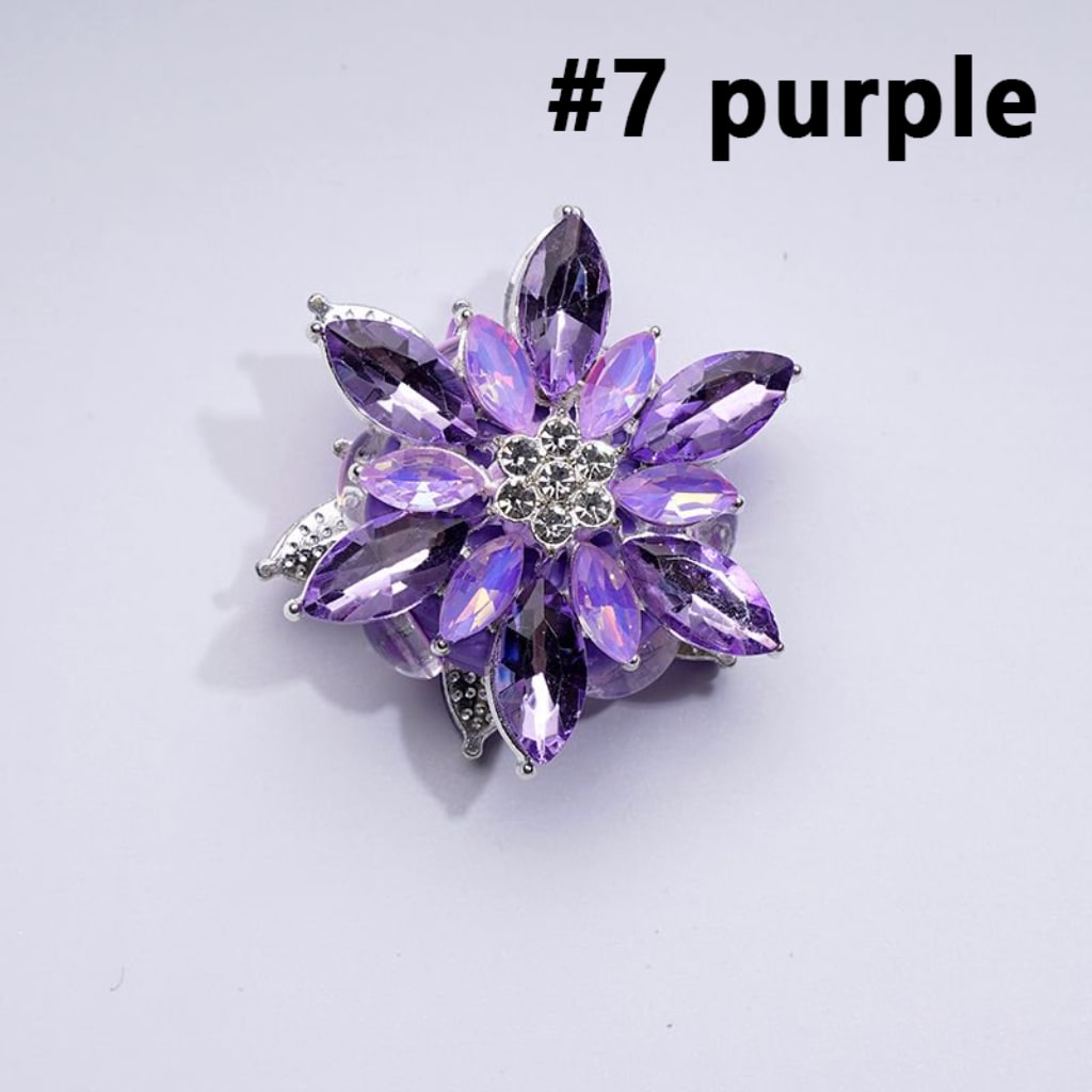 Fancy Silver Alloy Six-Petaled Flower with Clear & Colorful Rhinestones Clay Beads, Around 38MM