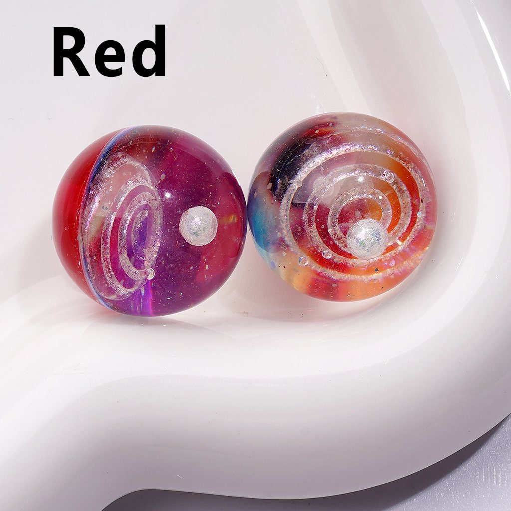 Large Exquisite Luminous Universe Galaxy Planet Space Inside Clear Glitter Round Acrylic Beads, 20MM