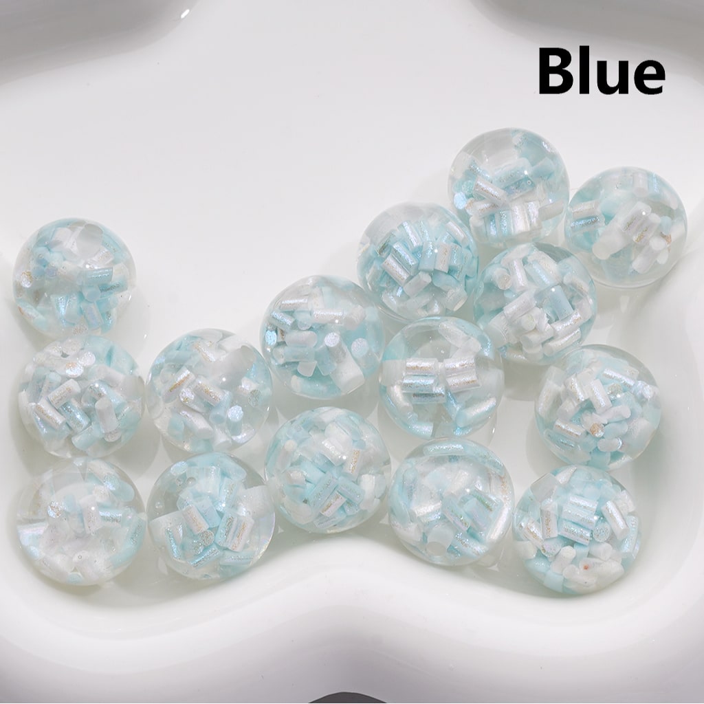 Mini Multi-Color Shiny Candy Sticks Inside Round Acrylic Beads, 16MM (Single Color is only available for 200pcs(whole bag))