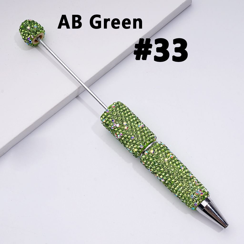 Beadable Clay Pens with Multi-Color & AB Rhinestones Covered the Entire Pen