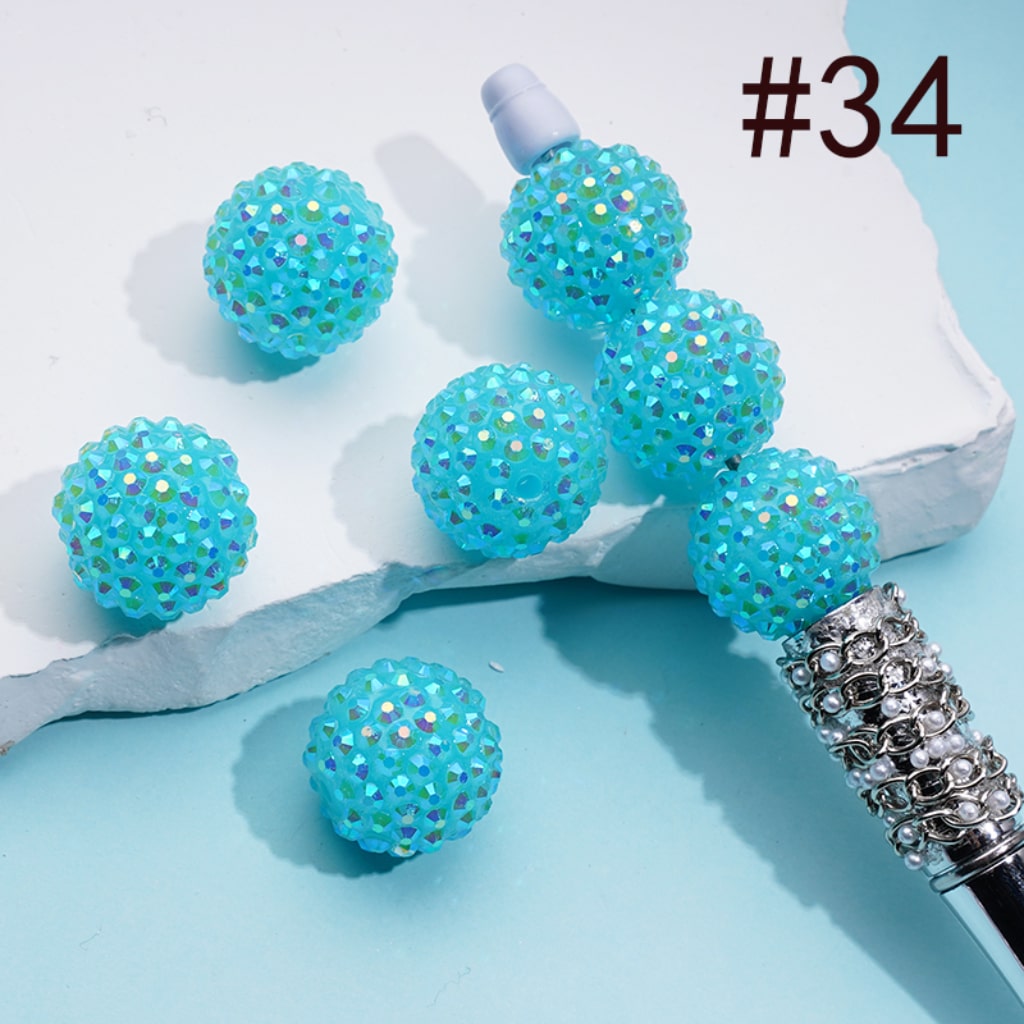 20MM Rhinestone Beads, Collection of Acrylic Rhinestone Beads, Part 2: Color No.33 -No.60