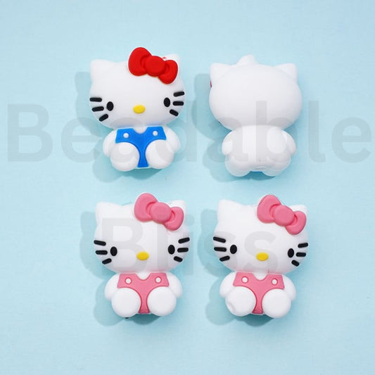 3D Cute HK Kitten Sanri Silicone Focal Beads
