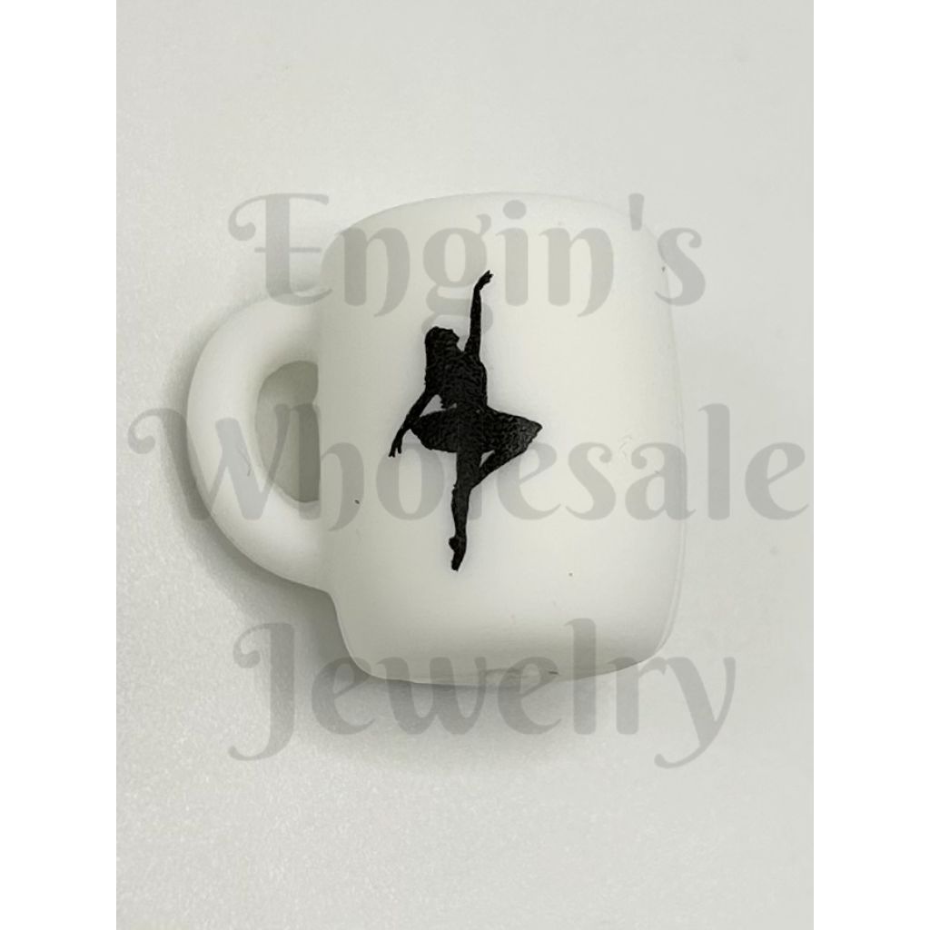 Dancing Ballet Cup Mug Silicone Focal Beads