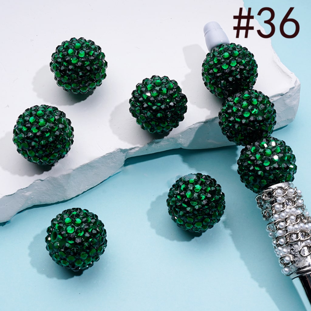 20MM Rhinestone Beads, Collection of Acrylic Rhinestone Beads, Part 2: Color No.33 -No.60