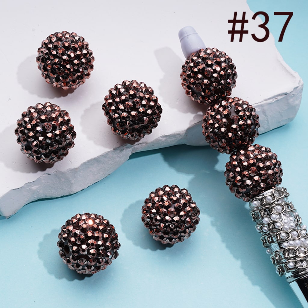 20MM Rhinestone Beads, Collection of Acrylic Rhinestone Beads, Part 2: Color No.33 -No.60