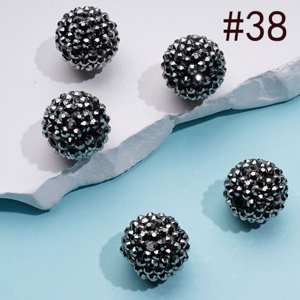 20MM Rhinestone Beads, Collection of Acrylic Rhinestone Beads, Part 2: Color No.33 -No.60