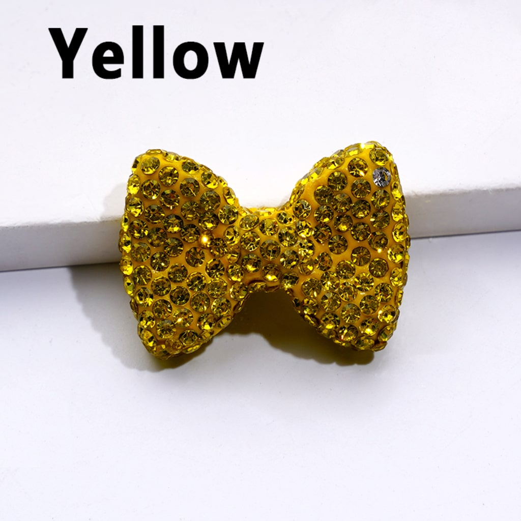 Bling Bling Multi-Color Bowknots Clay Beads with Shiny Rhinestones, 29*21MM