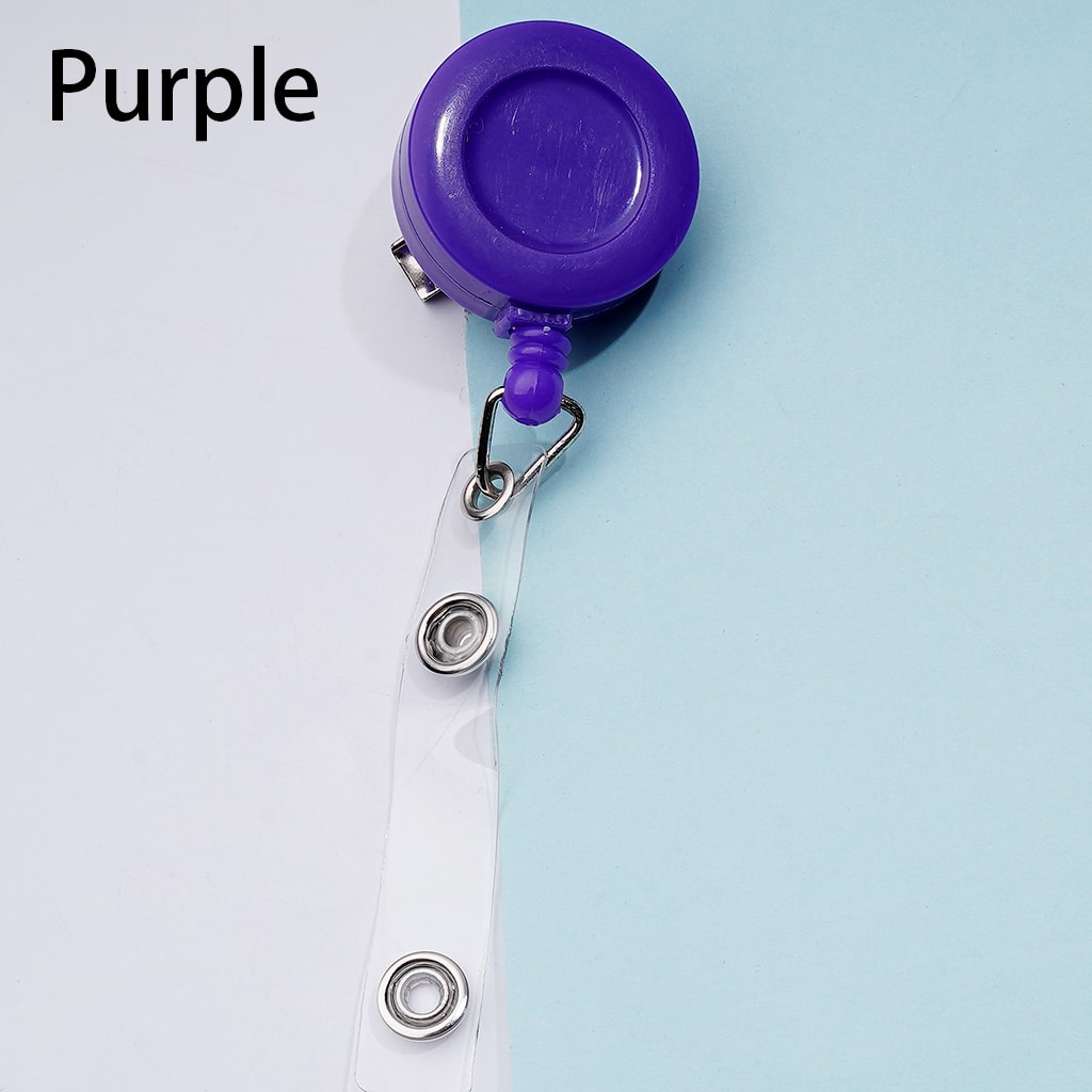 Creative Beaded Retractable Back Badge Holder Reels with Rotating Crocodile Clip