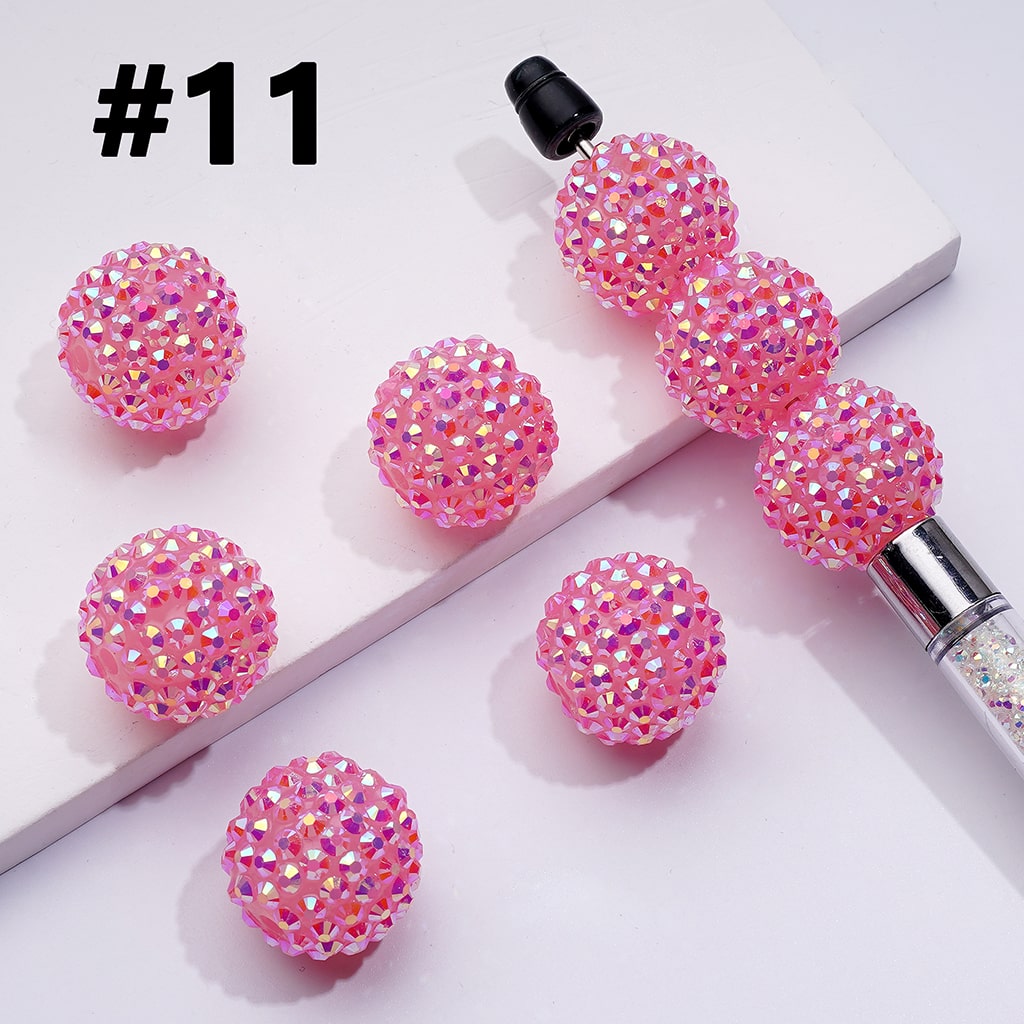 20MM Rhinestone Beads, Collection of Acrylic Rhinestone Beads, Part 1: Color No.1 -No.32