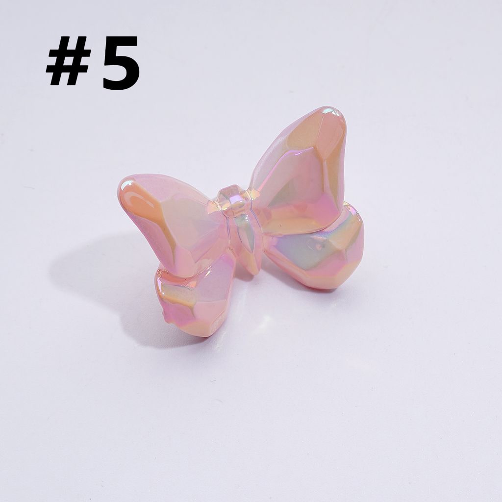 UV Coating Multi-Color Dazzling Butterfly Acrylic Beads, Around 24*20MM