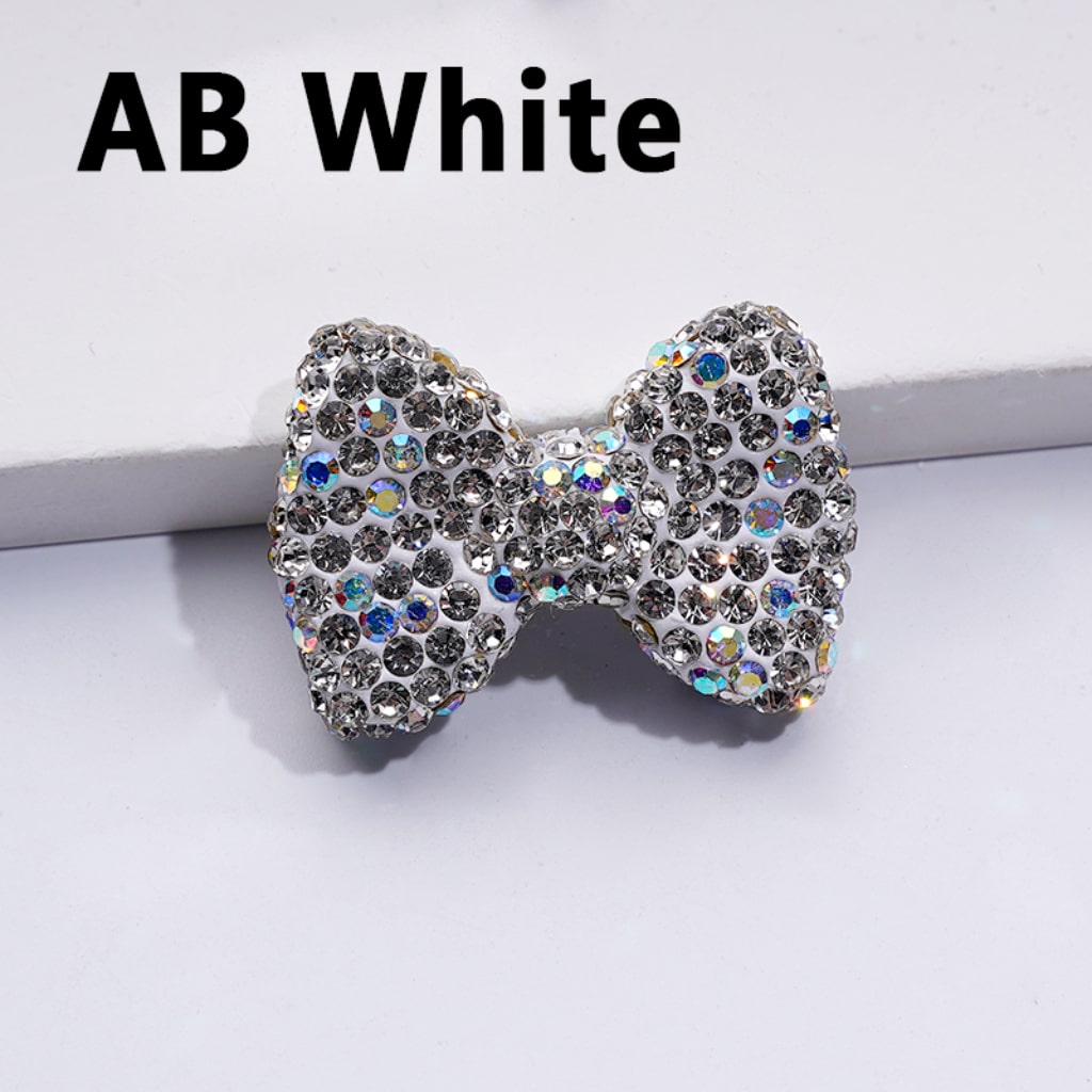 Bling Bling Multi-Color Bowknots Clay Beads with Shiny Rhinestones, 29*21MM