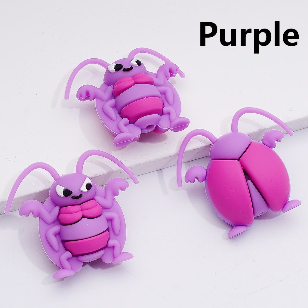 3D Multi-color Cockroach with Long Tentacle Silicone Focal Beads