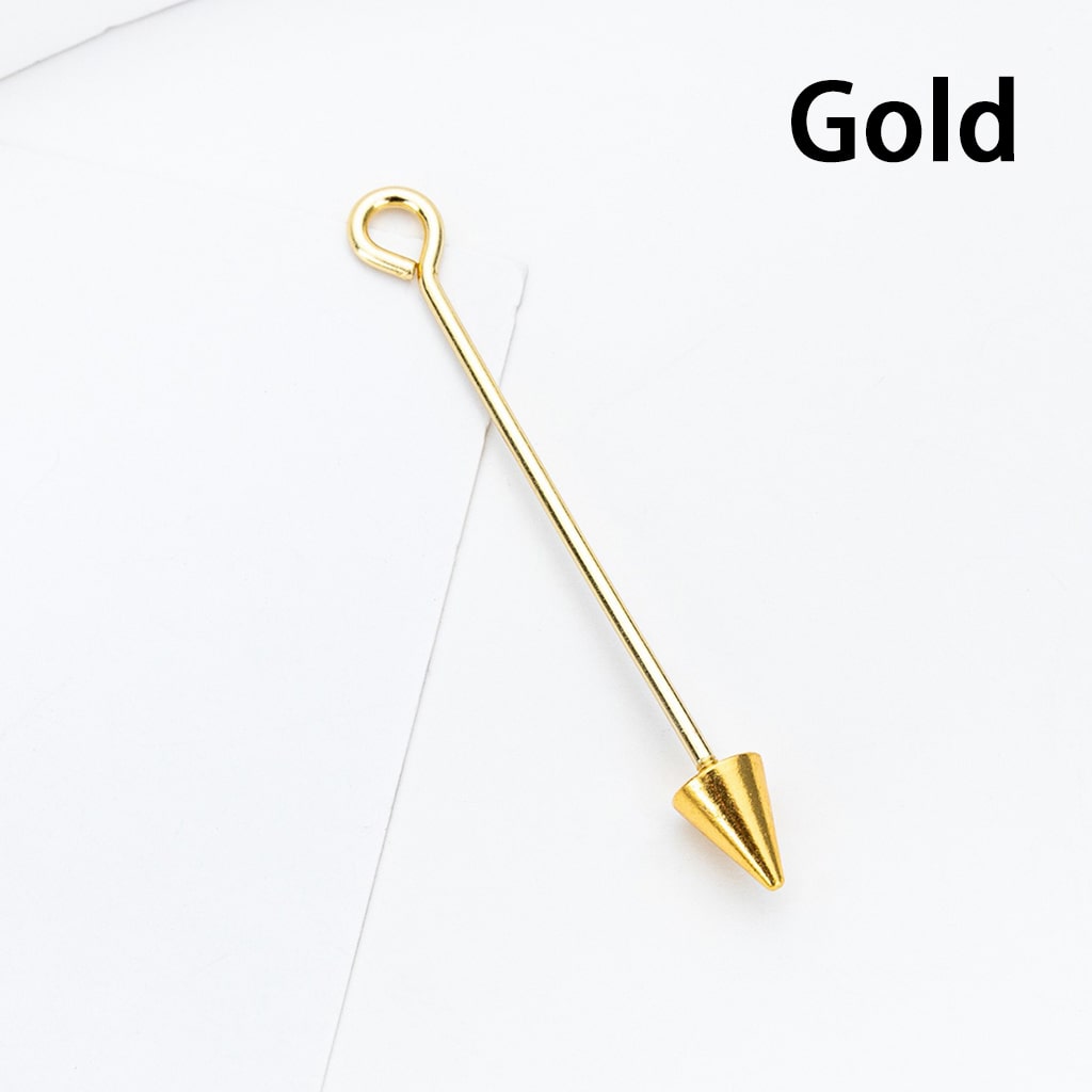 DIY Beadable Metal Brass Split Eye Pin Pendant Arrow Bar 51MM