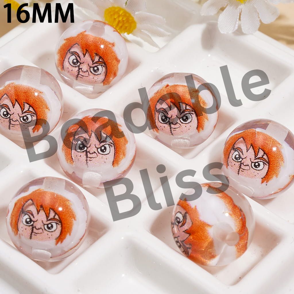 Horror Character Embedded Inside the Bead Transparent Round Shape Acrylic Beads 16MM