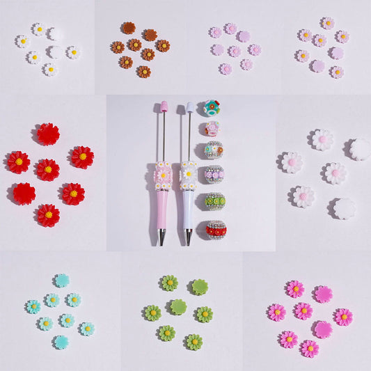 Mini Cute Colorful Flowers for Beads Jewelry Accessories, 6*6MM Multi-Color