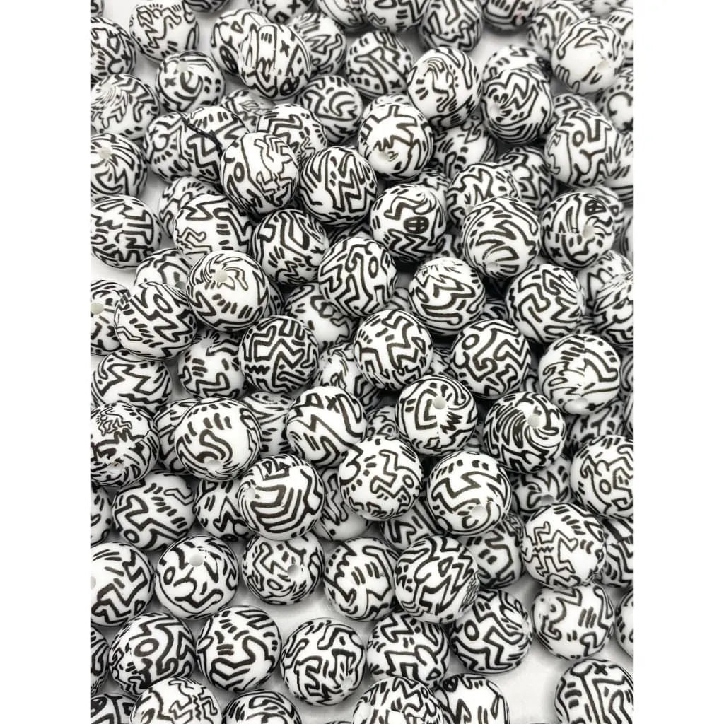 Printed Silicone Beads 15 mm