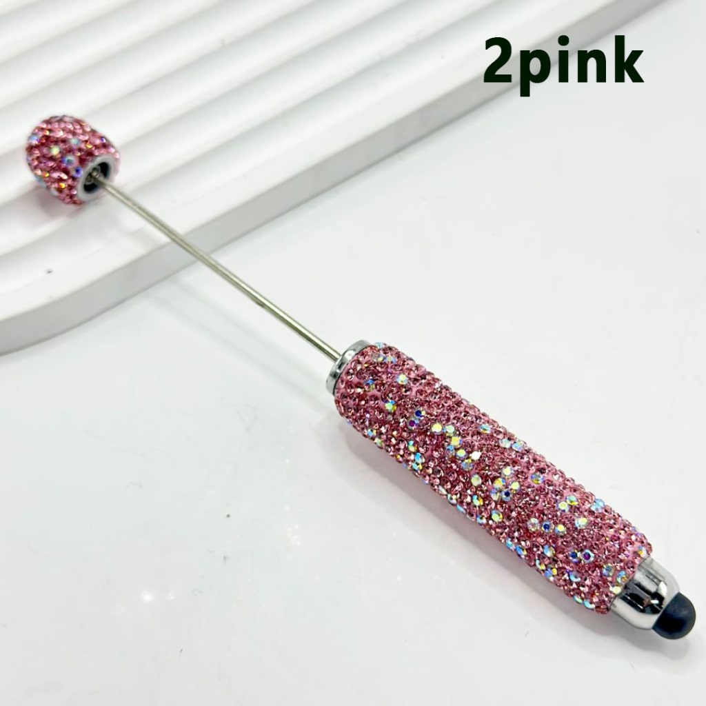 Beadable Clay Stylus Pens with AB & Colorful Rhinestones Covered the Entire Pen