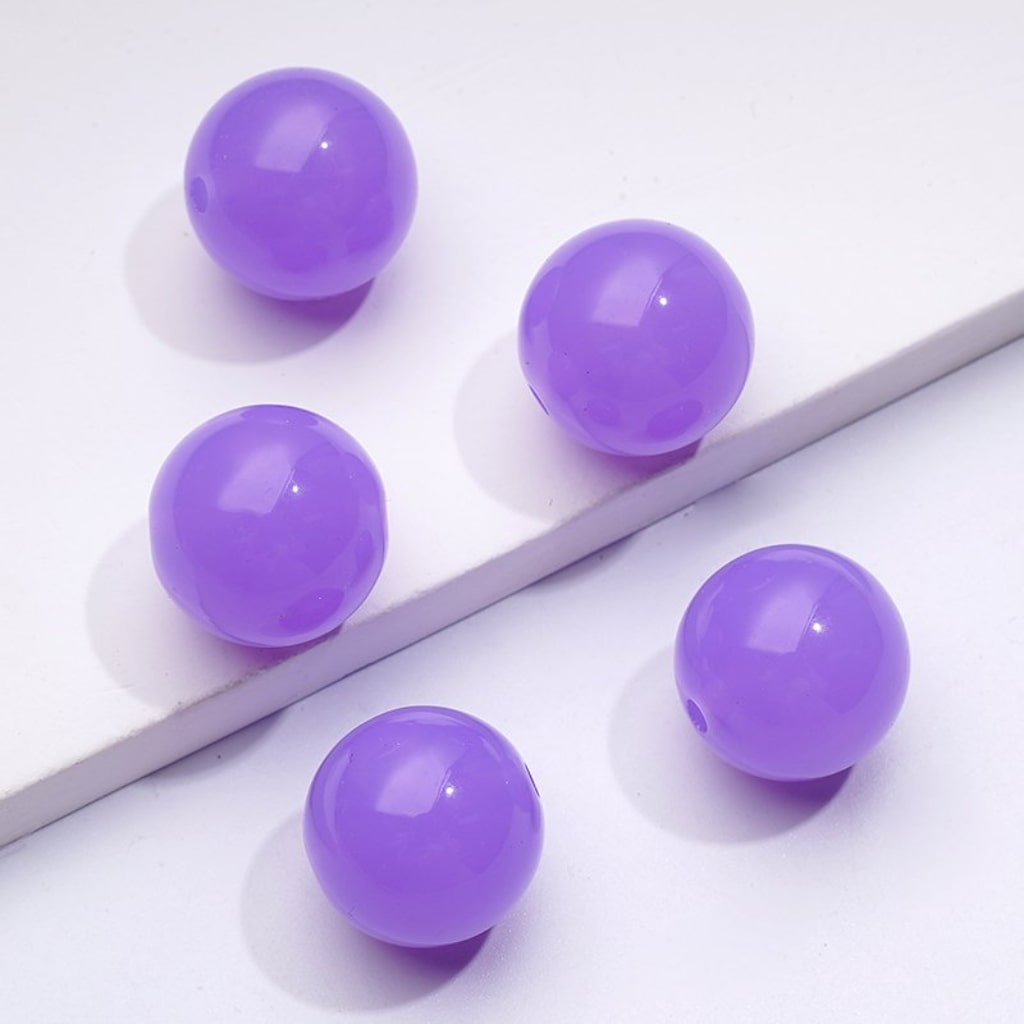Glossy Jelly Candy Color Round Acrylic Beads, 16MM