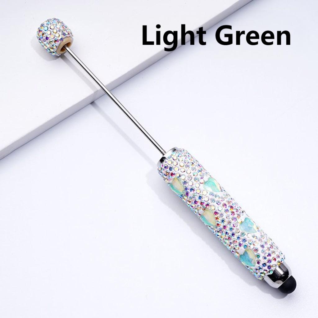 Beadable Clay Stylus Pens with Colorful Heart Rhinestones Mini AB Rhinestones Covered the Entire Pen
