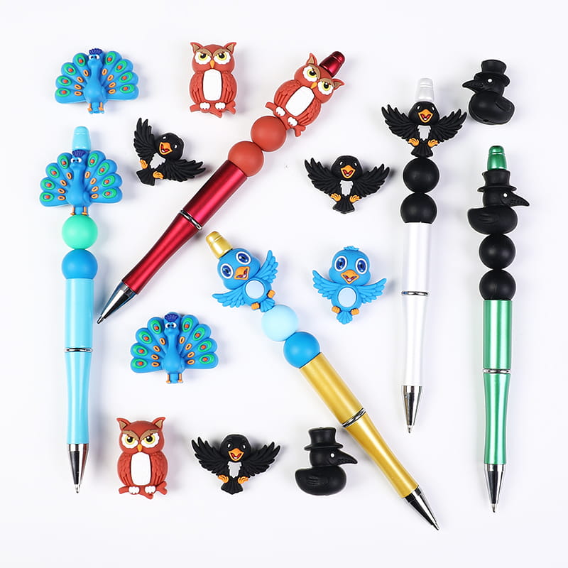 Silicone Focal Beads 3D Vivid Animals Bird Theme, Various Types