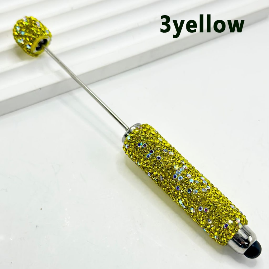 Beadable Clay Stylus Pens with AB & Colorful Rhinestones Covered the Entire Pen