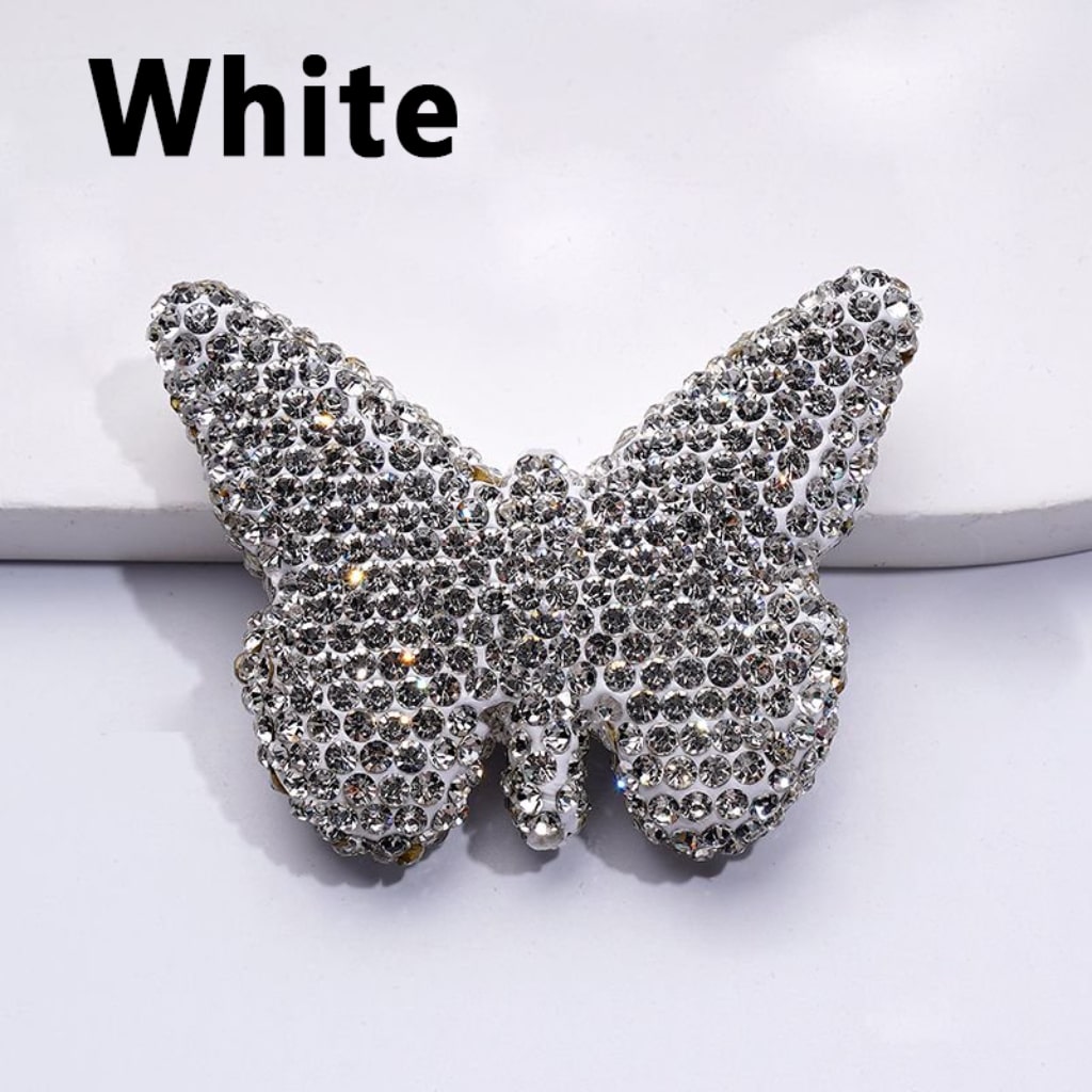 Exquisite Multi-Color Butterfly Clay Beads with Shiny Rhinestones, 54*41MM