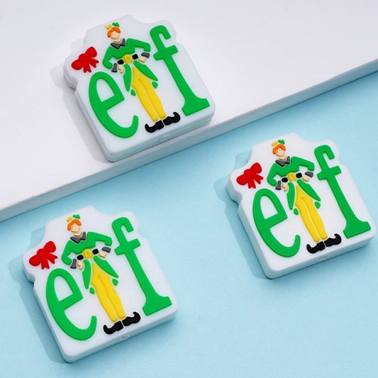 Vivid Cute Green Christmas Elf Silicone Focal Beads