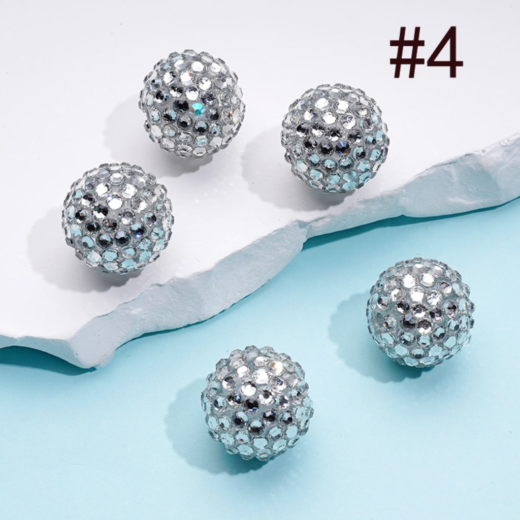 20MM Rhinestone Beads, Collection of Acrylic Rhinestone Beads, Part 1: Color No.1 -No.32