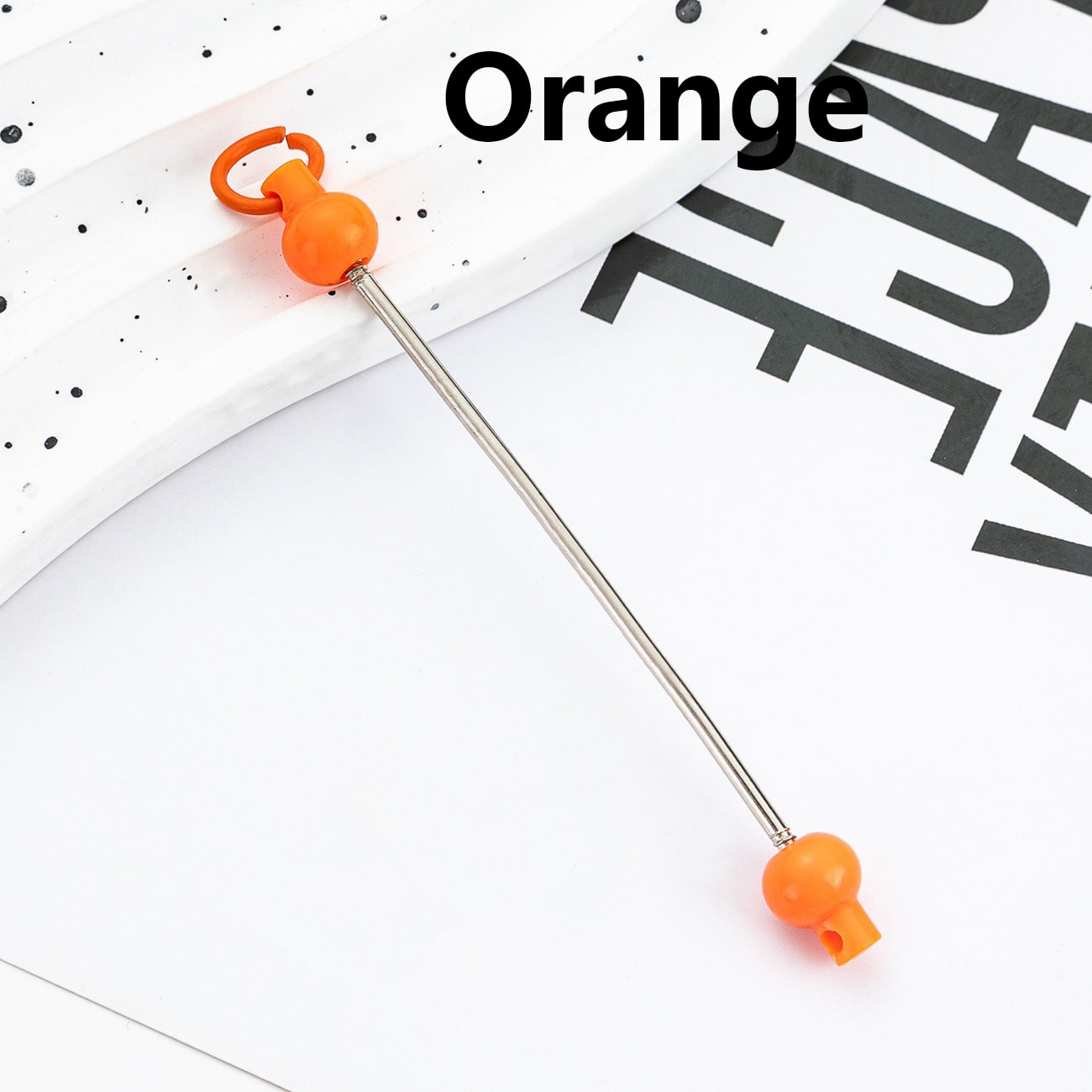 キーホルダーやアクセサリー用のDIYプラスチックビーズバー（単色）、90MM（スティックの素材は金属）