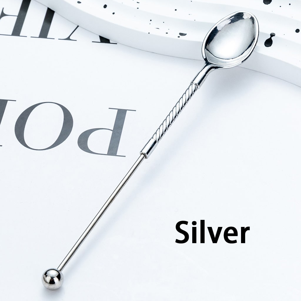 DIY Beadable Metal Spoon in Gold Silver Gun Grey Rose Gold Color 151MM