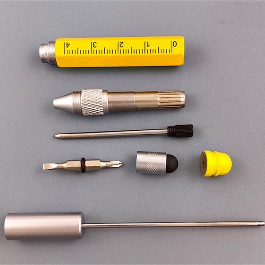 金属製ビーズ付きスタイラスペン、定規付き DIY 多機能ツール、タッチスクリーンデバイス用ドライバー