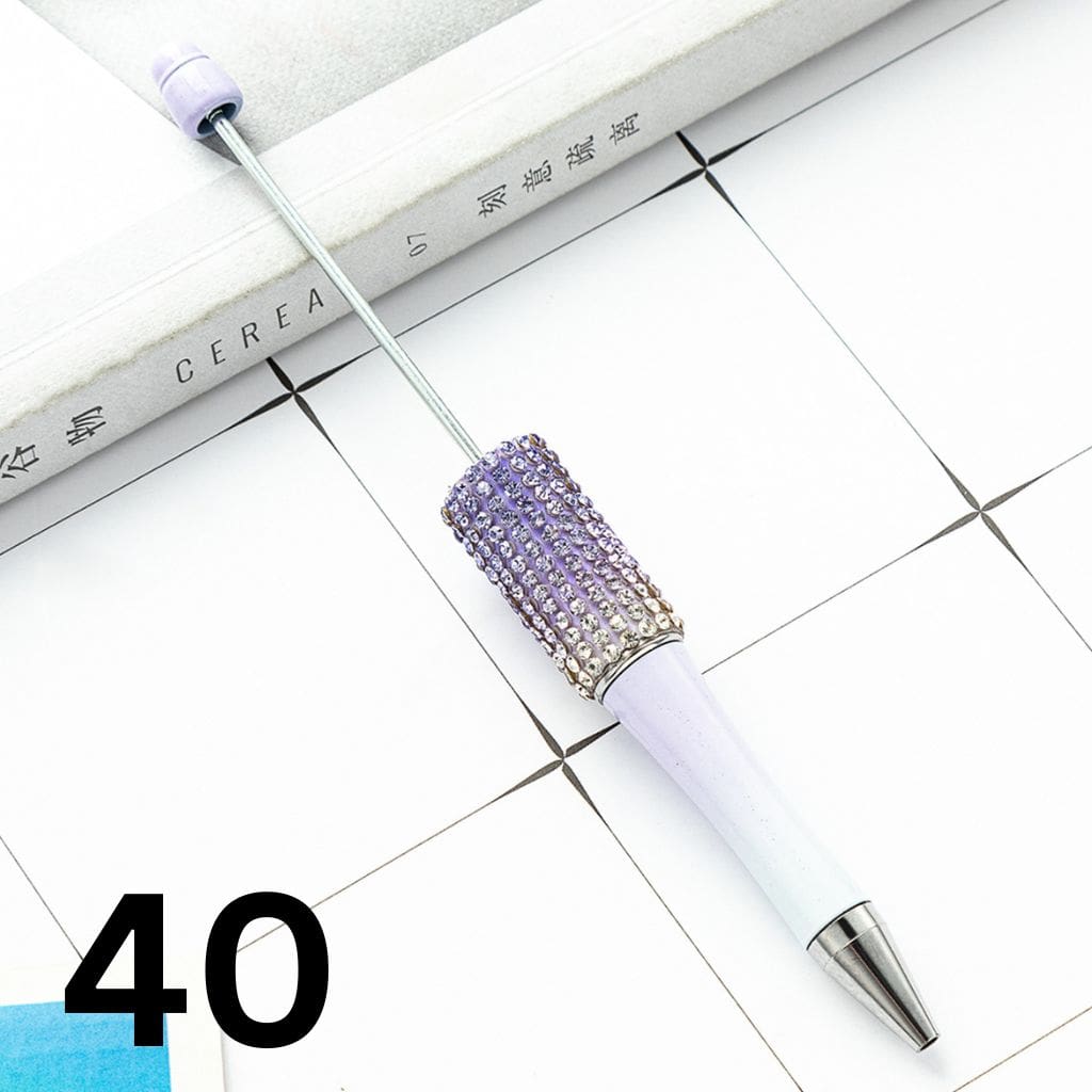 Beadable Pens in Ombre Colors with Ombre Colored Rhinestones - Rhinestone Beaded Pens