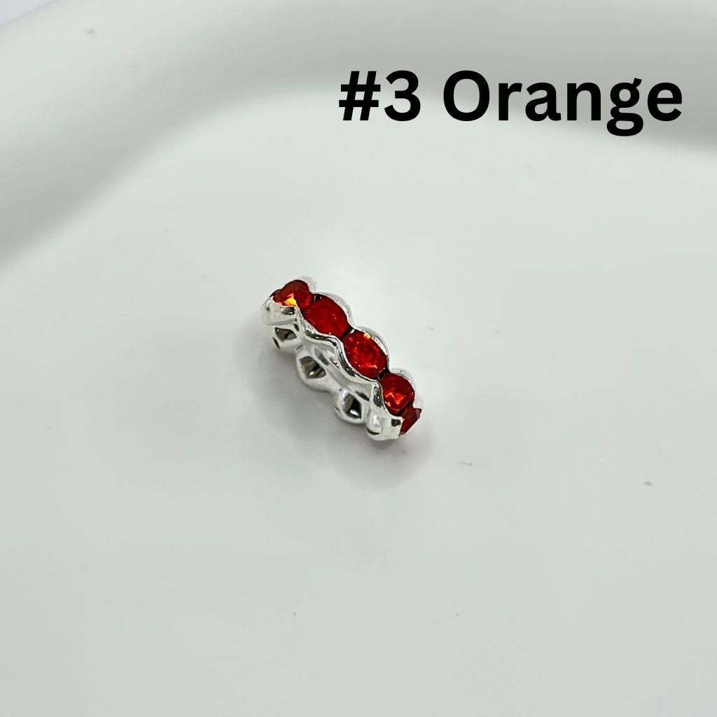 Metal Wave Shape Spacers with Rhinestones in Solid Colors, 15mm