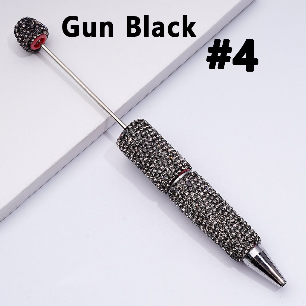Beadable Clay Pens with Shiny Rhinestones Covered the Entire Pen