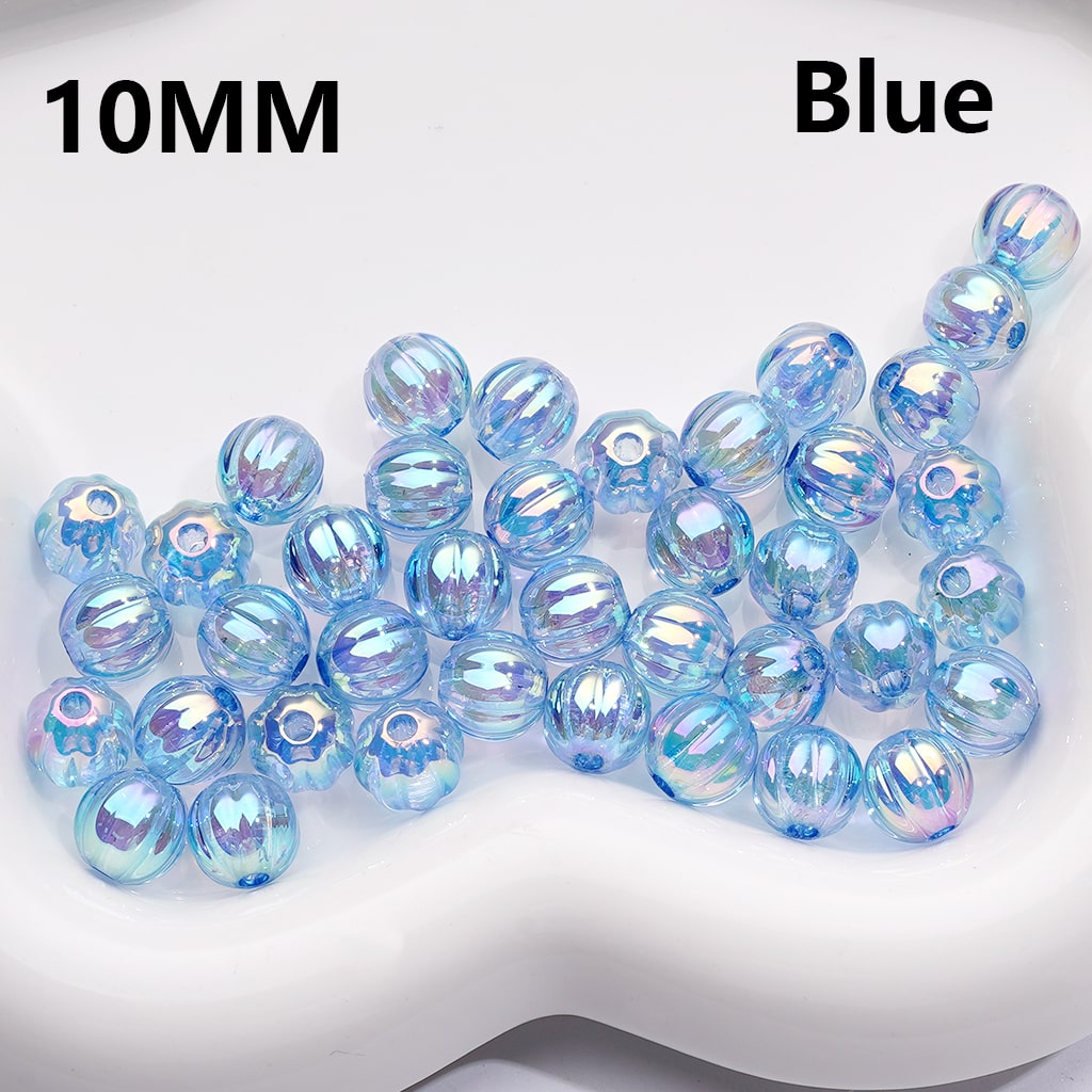 Acrylic Beads UV Coating Pumkin Halloween Multi-Color Translucent 10MM