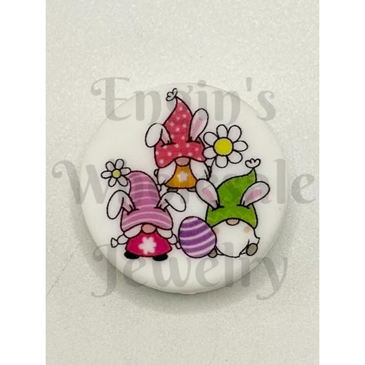 Easter Egg Eggs Gnome with Rabbit Ears Silicone Focal Beads