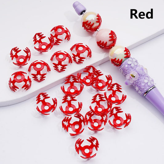 Red fidget spinners and a purple pen on a white background with 'Red' text.

