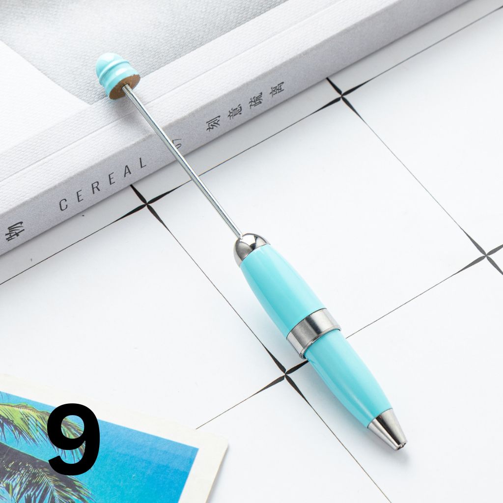 Metal Beadable Pens, Handy Beaded Pens Round Curvy Short Size 120mm