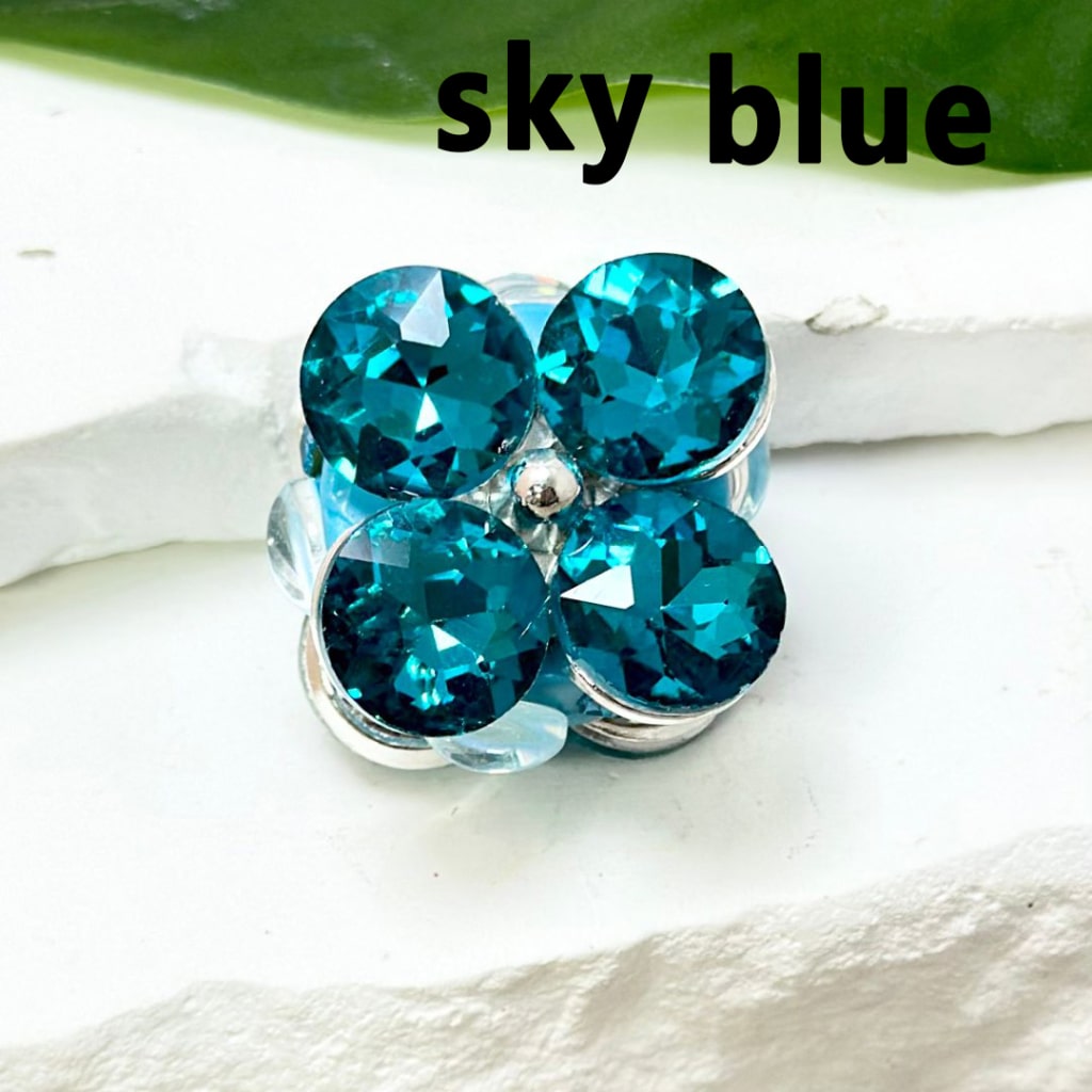Exquisite Silver Alloy Flower with Colorful Shiny Rhinestones Oval Pearls Clay Beads, 24MM