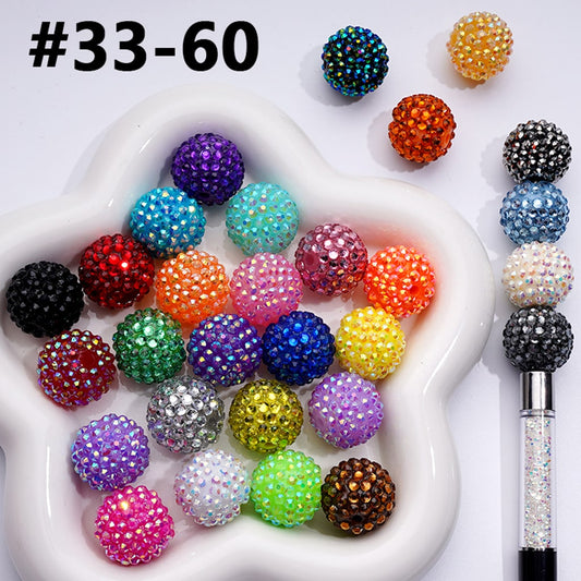 20MM Rhinestone Beads, Collection of Acrylic Rhinestone Beads, Part 2: Color No.33 -No.60