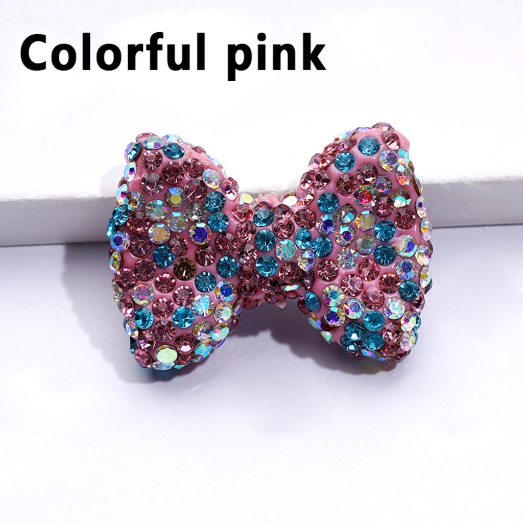 Bling Bling Multi-Color Bowknots Clay Beads with Shiny Rhinestones, 29*21MM