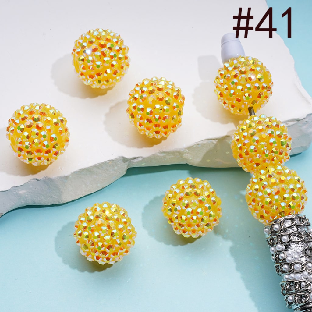 20MM Rhinestone Beads, Collection of Acrylic Rhinestone Beads, Part 2: Color No.33 -No.60