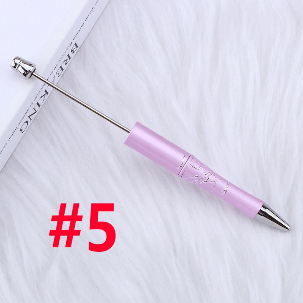 New Style DIY Plastic Relif Silver Crack Design Beadable Pen in Solid Color