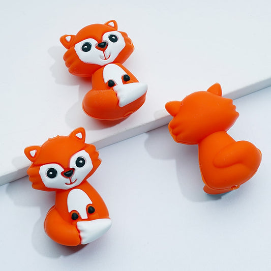 3Dかわいいキツネシリコンフォーカルビーズ