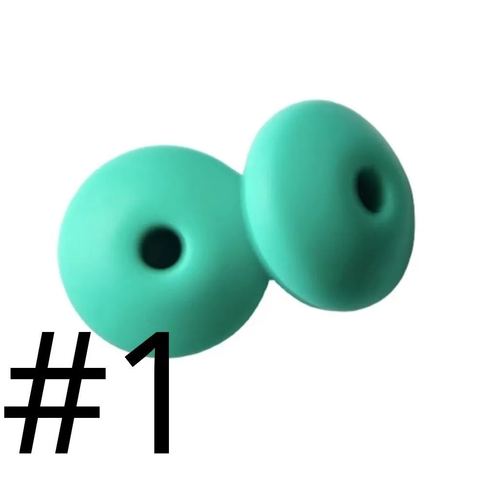 Silicone Lentil Beads Spacers Saucers 12mm