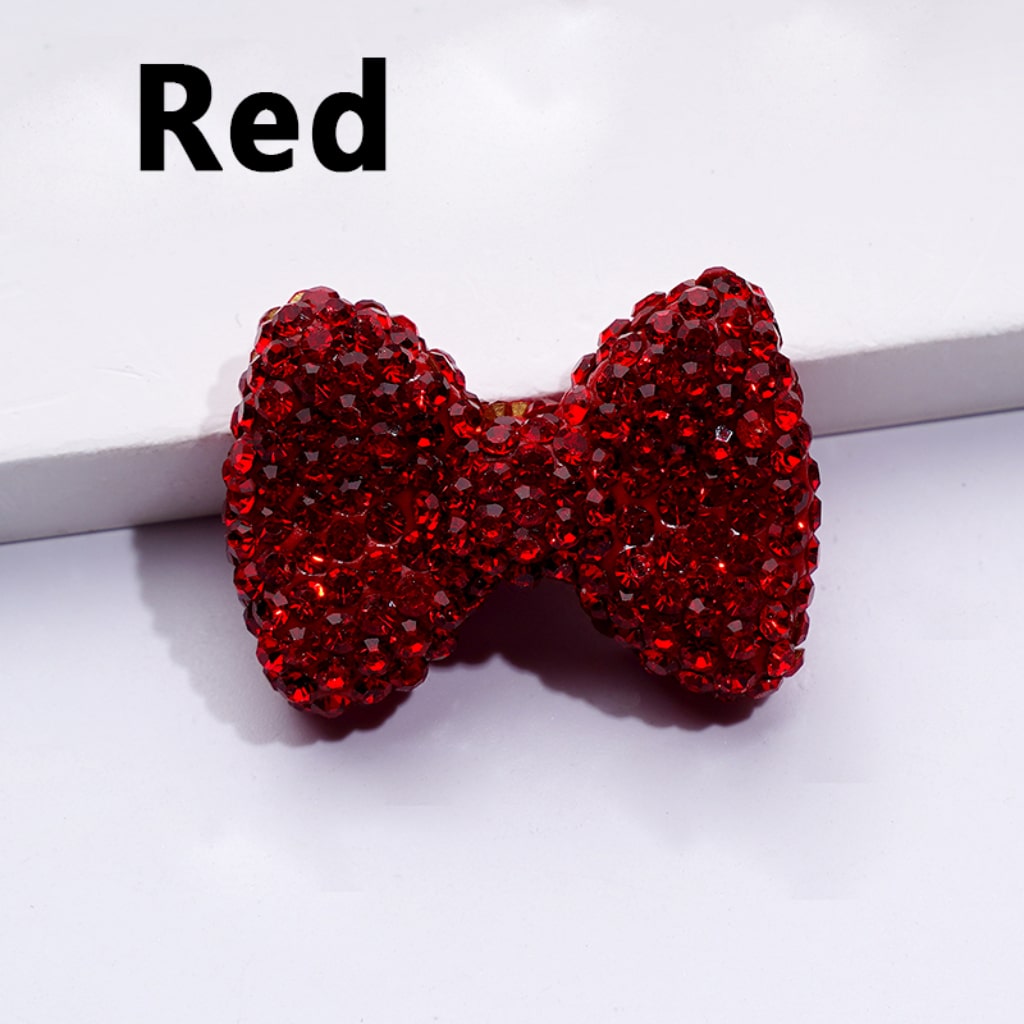 Bling Bling Multi-Color Bowknots Clay Beads with Shiny Rhinestones, 29*21MM