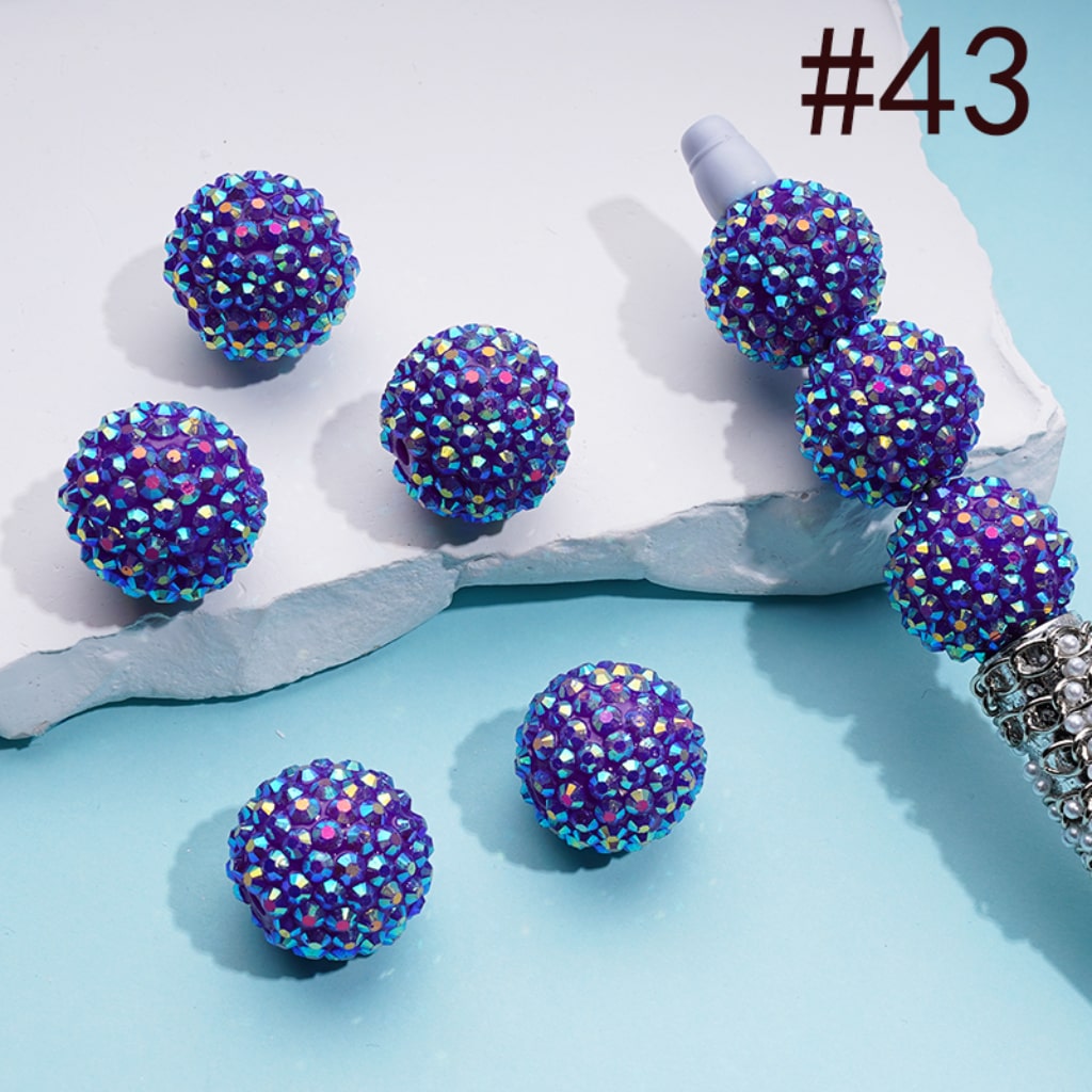 20MM Rhinestone Beads, Collection of Acrylic Rhinestone Beads, Part 2: Color No.33 -No.60