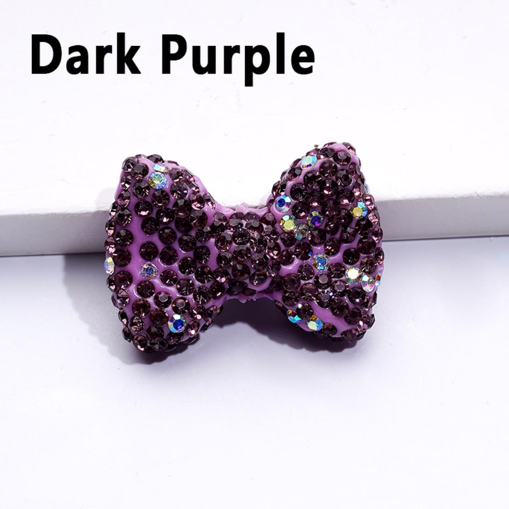 Bling Bling Multi-Color Bowknots Clay Beads with Shiny Rhinestones, 29*21MM