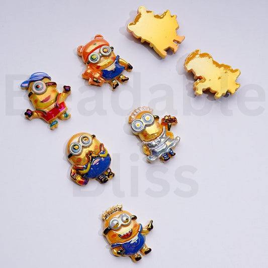 UV Coating Cute Vivid Minio Series Acrylic Beads, Around 24*30MM, Random Mix